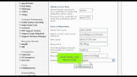 Installing CMS Nucleus