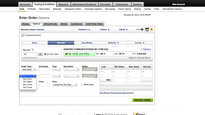 How to spread trade with etrade (2 mins)