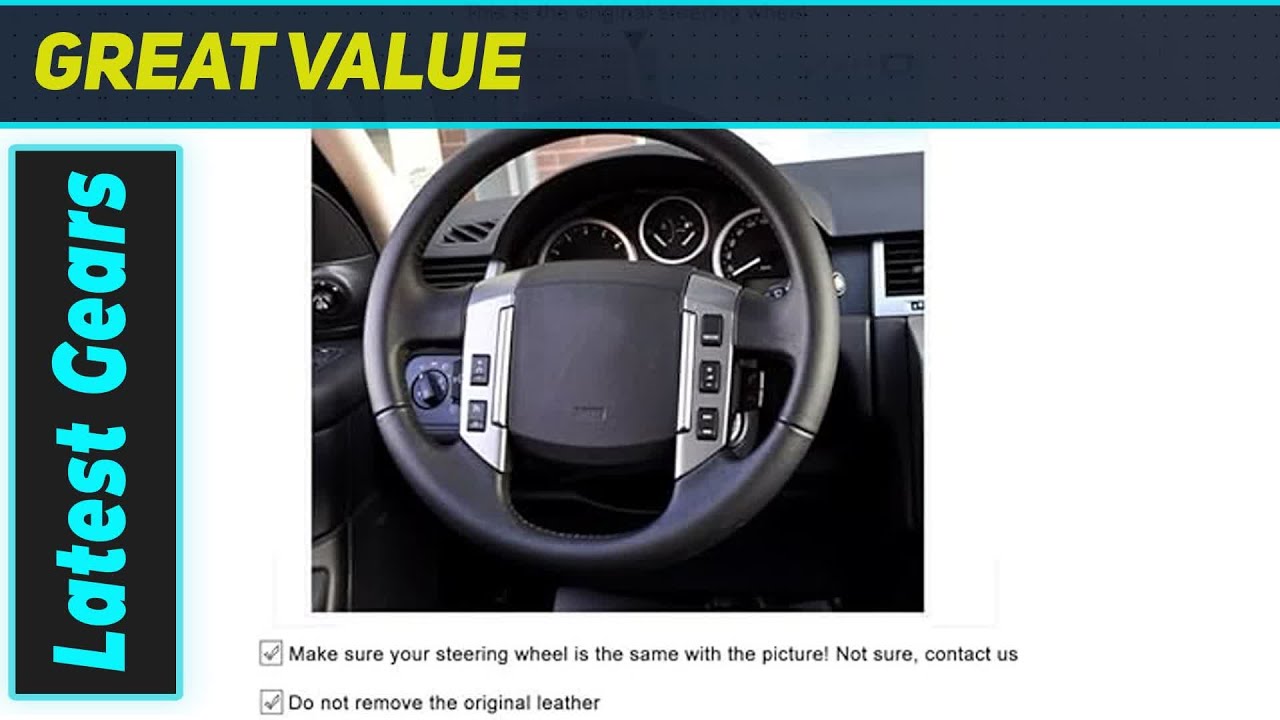 `Loncky Black Genuine Leather Auto Custom Steering Wheel Cover: Premium Range Rover