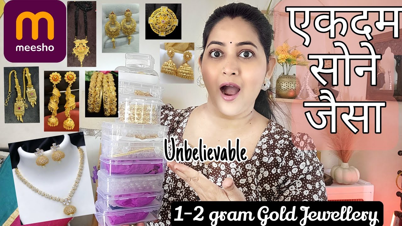 Huge Meesho 1-2 gram Gold Plated Jewellery ✨️ Necklace/Mangalsutra/Earrings/Rings Starting Rs.170/-