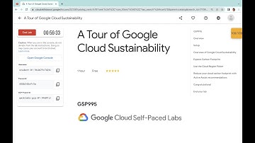 A Tour of Google Cloud Sustainability || #qwiklabs || #GSP995