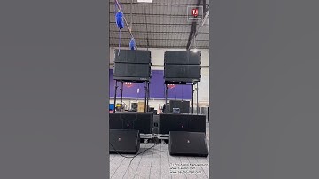 LA 2122P active line array system set up from T I Pro Audio
