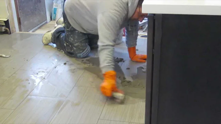 Time lapse install  large format tile on Schluter Ditra