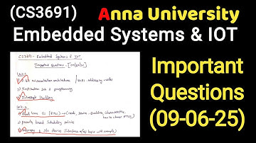 cs3691 embedded systems & IOT | important questions | 09/06/2025 | Anna University| April May 2025