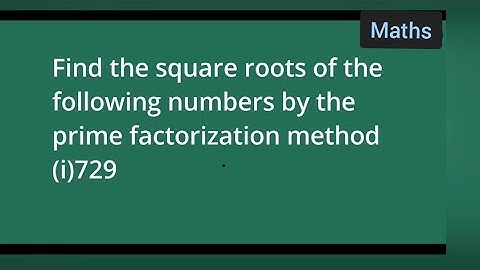 Find the square roots of the following numbers by the prime factorization method i)729 | class 8th