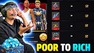 Free Fire Noob POOR To Pro RICH Account🤑💸|| I Got Everything And 9999 Diamonds💎 -Garena Free Fire