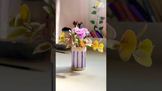 DIY Aesthetic Flower Vase 💜 #shorts #diycrafts #crafts #shortsvideo #trending