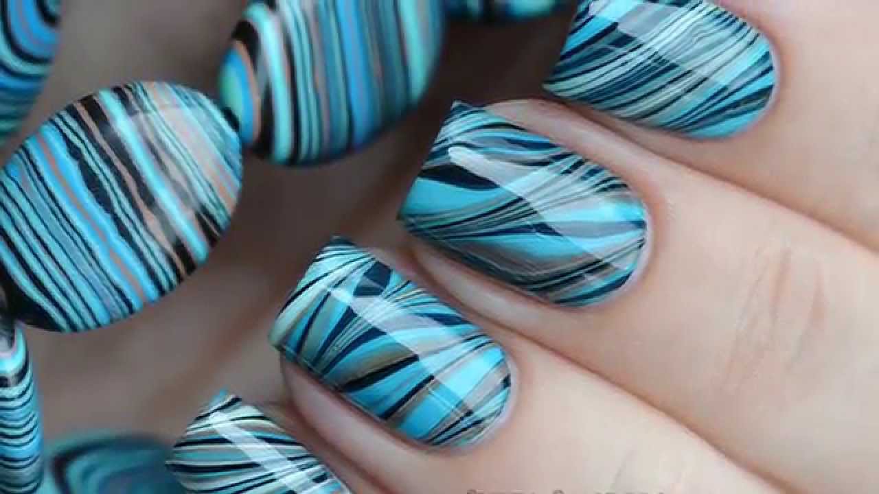 steps for water marble nail art