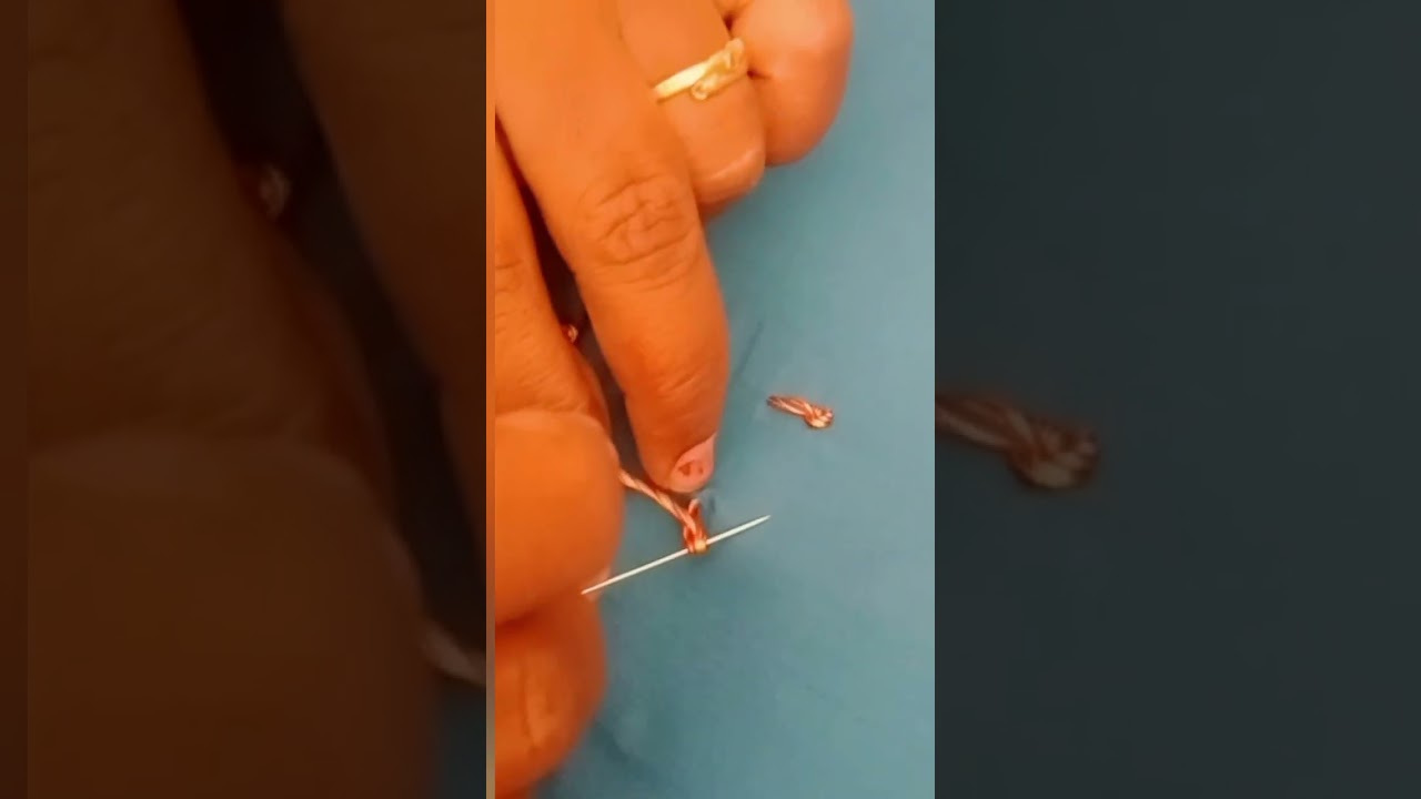 long french knot using silk thread