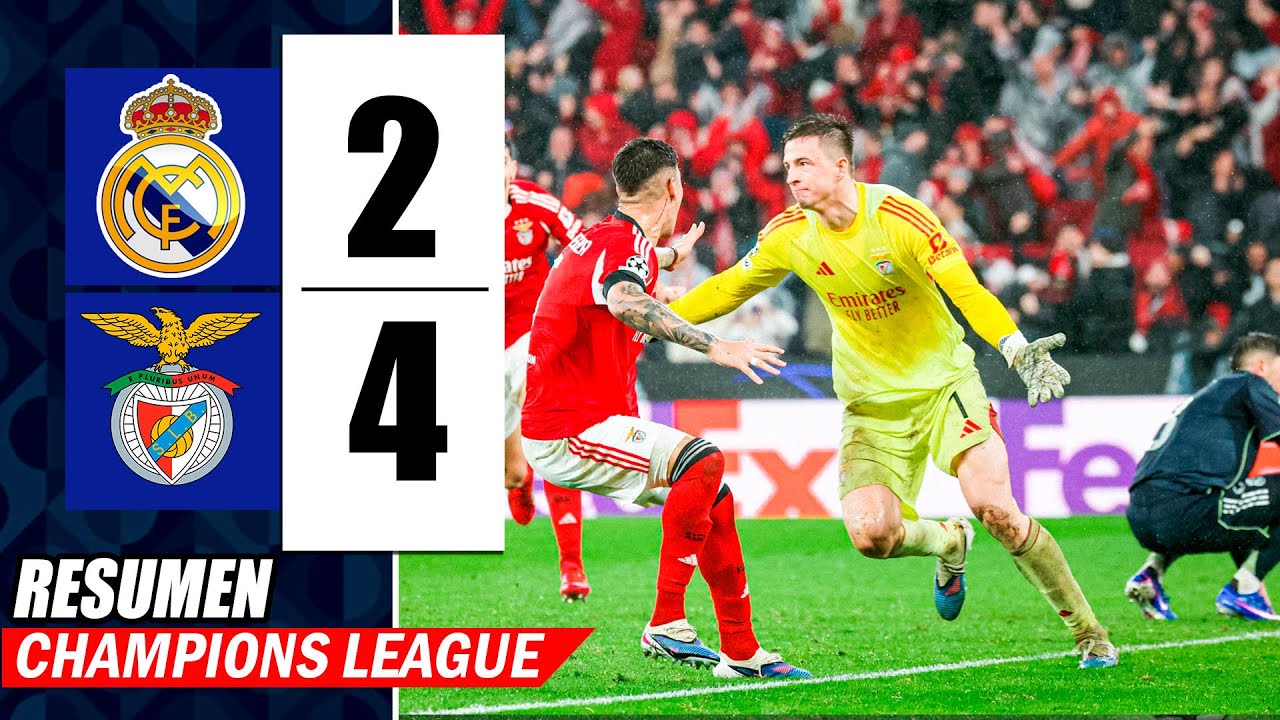 ASÍ BENFICA BAILO al REAL MADRID 4-2 con GOL DE PORTERO al ÚLTIMO ...