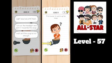 Brain Test All Star Level 57 Find a way to warm up his soup.