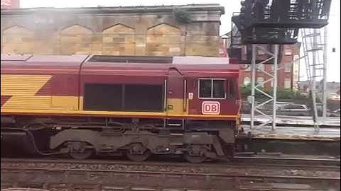 The Class 66 DB Cargo UK (EWS) No.66127 with Rail Containers was leaves at Carlisle.