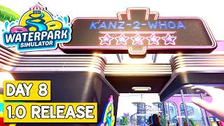 Hitting DIAMOND In Waterpark Simulator 1.0! - Day 8 (Hard Mode)