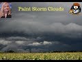 How to paint a stormy sky, clouds and lightening with acrylic paint wet on wet techniques