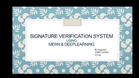 signature verification by using mern and deep learning