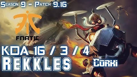 FNC Rekkles CORKI vs LUCIAN ADC - Patch 9.16 EUW Ranked