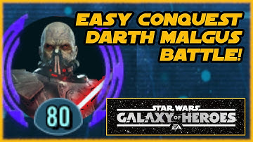 SWGOH Conquest Easy Mode - MALGUS!  Two teams and the data disks you can use!