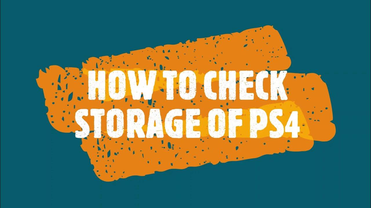 HOW TO CHECK STORAGE IN PS4 YouTube