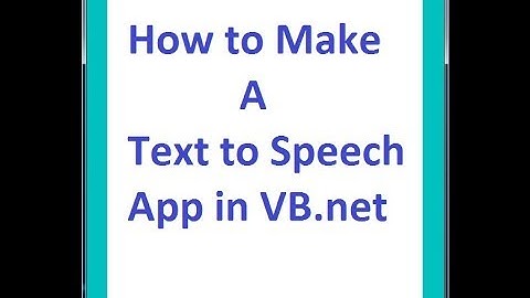 How to make a text to speech application in VB.net