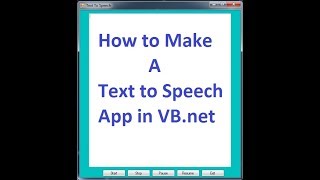 How to make a text to speech application in VB.net