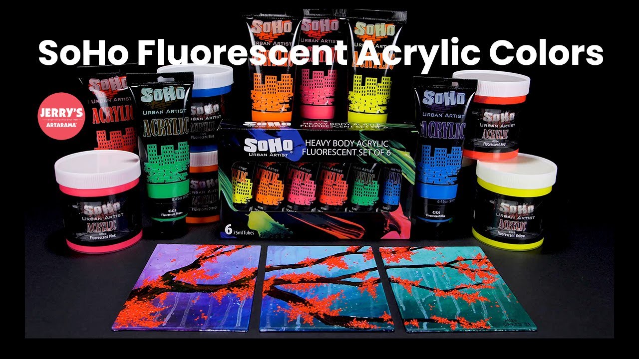Fluorescent Acrylic Colors by SoHo 