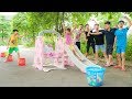 Kids Go to School Learn Colors with Competition Relay Move Ball! Color Song Nursery Rhymes