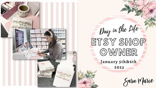 Mystery Vault Cutting &amp; Packing! | NEW Packaging! | Day in the Life of an Etsy Sticker Shop | Sara M