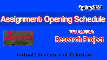 EDUA630 All assignments opening schedule | Spring 20 | by Jesmeen