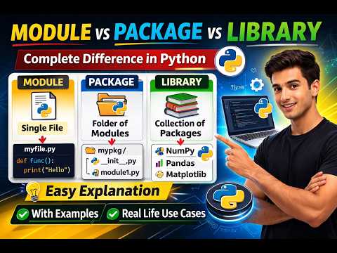 Capa de Python Module vs Package vs Library Explained | Python Tutorial for Beginners