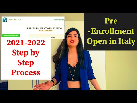 Open Pre-enrollment 2021-2022 for Italy- Step by Step PROCESS on Universitaly.it