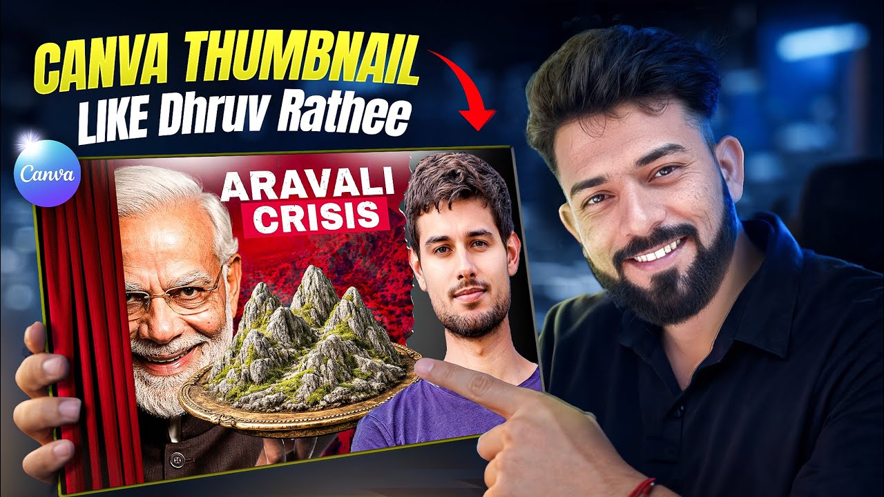 Canva Tutorial: How I Make Dhruv Rathee–Style Viral Thumbnails (Easy Trick)