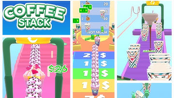 Coffee Stack mobile gameplay levels 63-73 | Final stack!