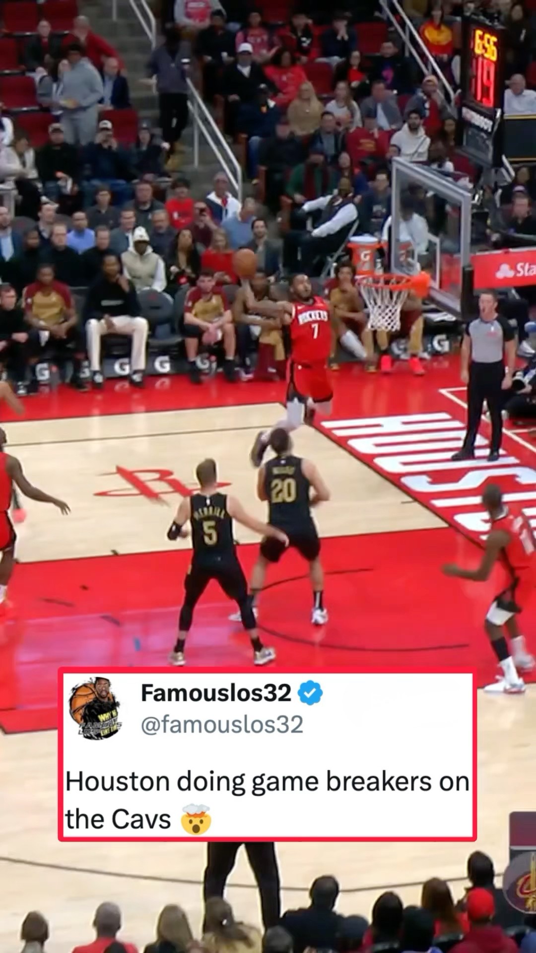 Rockets were cooking in W vs Cavs. ??