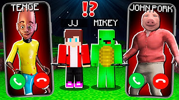 Why Creepy JOHN PORK vs MEME CALLING to JJ and MIKEY at 3:00am ? - in Minecraft Maizen