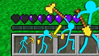 Stickman vs Minecraft EVOLUTION STICKMAN SIZE / Animation vs Minecraft Cartoon