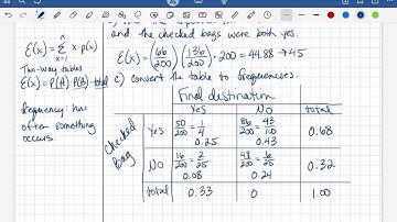 Two-way Tables and expected value