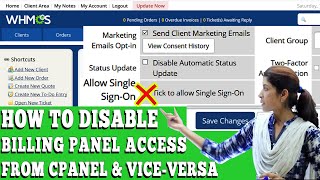 how to disable billing panel access from cpanel and vice-versa from whmcs? [step by step]☑️