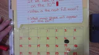 Moon Phase predictions using a calendar screenshot 2