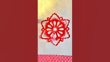 How To Make Paper Snowflakes | Easy Paper Cutting Tutorial #shorts #paperart Kirigami Flower Design