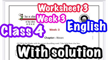 Class 4 English worksheet 3 solution || EDMC CLASS 4 English week 3 worksheet 3 solution