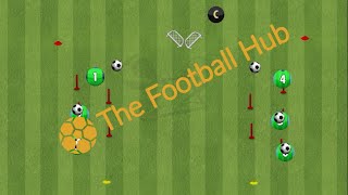 Dribbling and Passing accuracy Drill from The Football Hub!