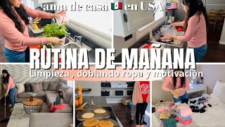 ☀️MI RUTINA DE MAÑANA | MAMÁ DE 4 👩‍👩‍👧‍👧Y AMA DE CASA VIVIENDO EN USA 🇺🇸| Limpieza de mañana