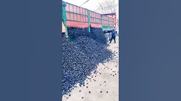 The process of unloading coal from a large truck. #work #craft #workers