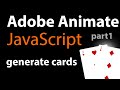 JavaScript in Adobe Animate CC 2023 tutorial - Random card - For Loop/Random number - part1 - HTML5