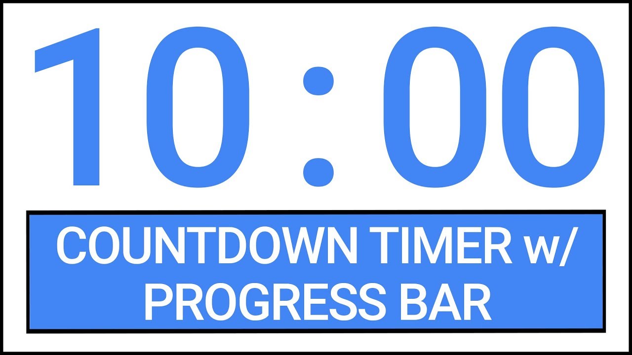 10 min Countdown Timer w/ Bar #Timer #Countdown YouTube