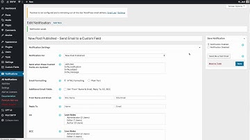 How to send a notification to an email address using the Custom Fields and Send to Any Email add ons