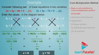 Pair Of Linear Equations in Two Variables - Cross Multiplication Method