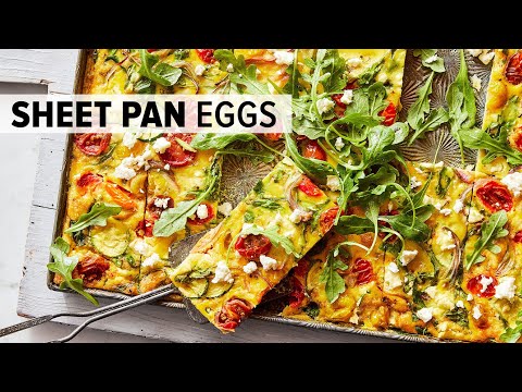 MEDITERRANEAN SHEET PAN EGGS  from my healthy meal prep cookbook!