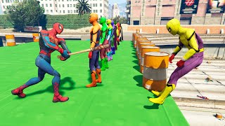 GTA 5 SPIDER-MAN Devastating baseball bat blows to Superheroes! (Falls Ragdolls Moments) Ep.203