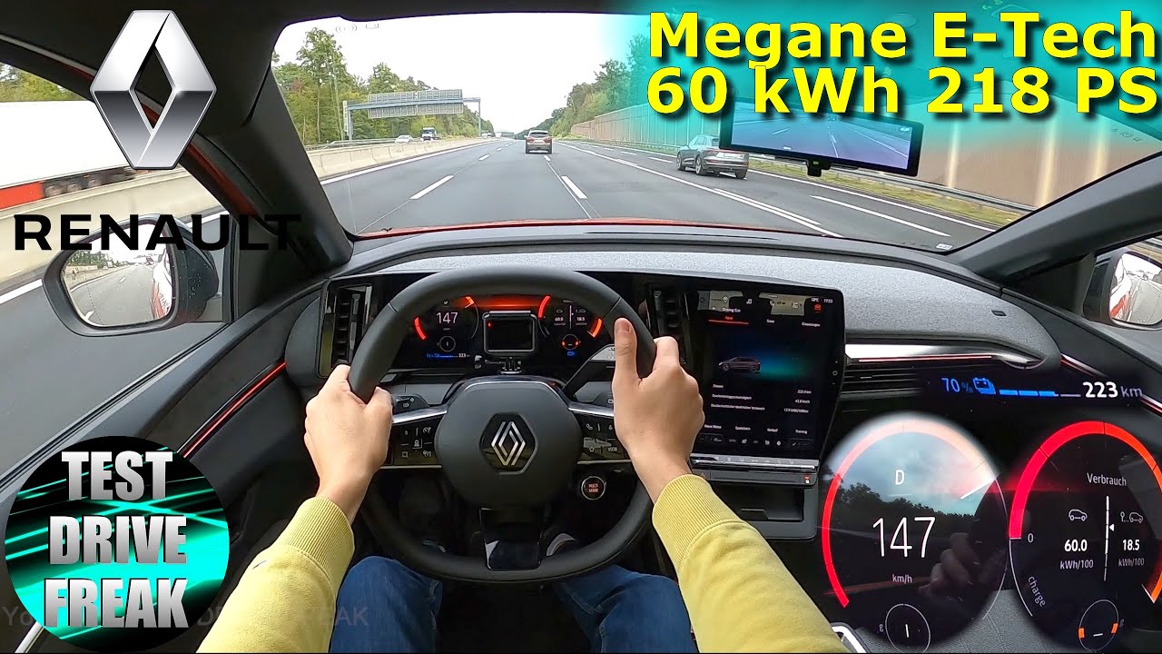 2022 Renault Megane E-Tech EV60 Optimum Charge 218 PS TOP SPEED AUTOBAHN  DRIVE POV 